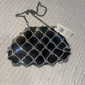 Ted Baker London Black Clutch with Silver Accents